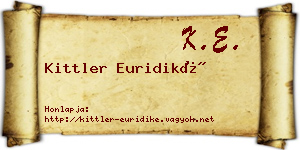 Kittler Euridiké névjegykártya